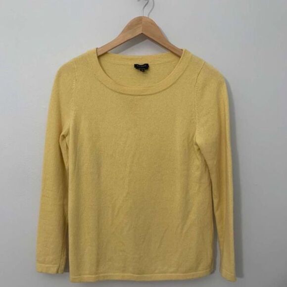 TALBOTS EUC Yellow Cashmere Sweater M - Picture 2 of 5